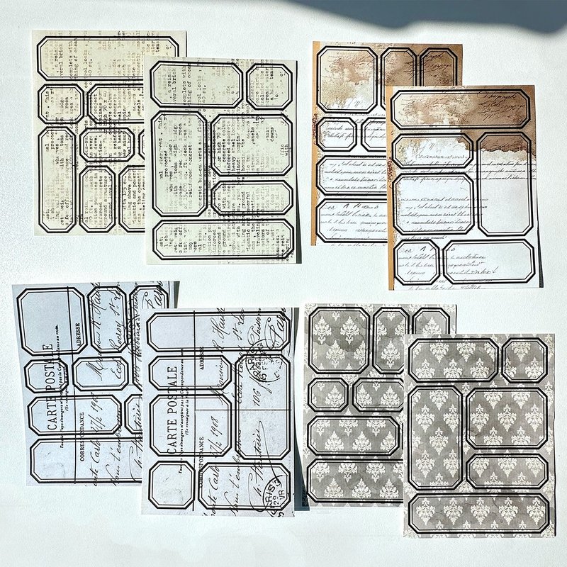 Vintage Label Sticker ver. Basic  2 types MIX (anns note) - 貼紙 - 紙 多色
