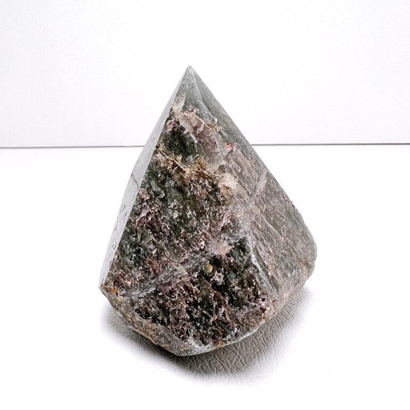 原始。隨型滿幽靈  一圖一物 擺件 拋光有礦坑  l 綠幽靈  l - 擺飾/家飾品 - 水晶 綠色