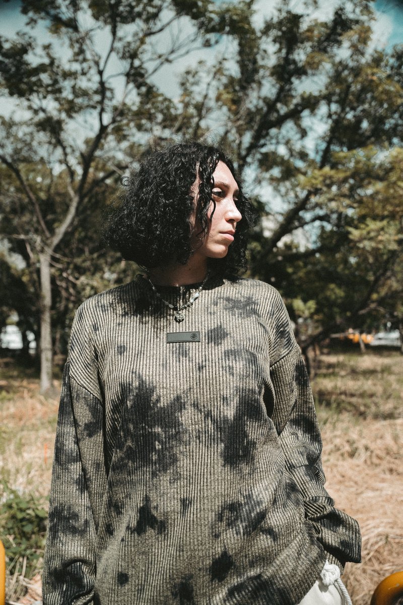 .67ARROWWASTELAND COWBOii_TIE DYE LONG SLEEVE TEE_ ARMY GREEN_ - Women's Tops - Cotton & Hemp Green