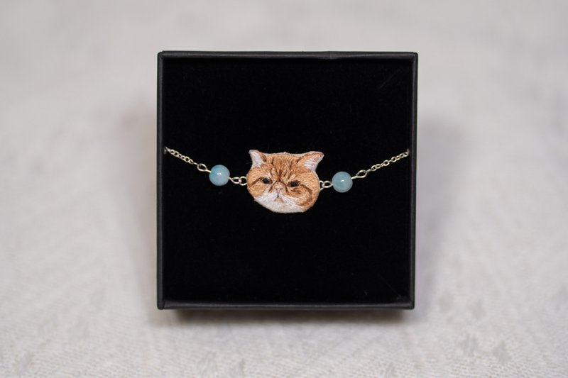 【Custom】Pet Embroidery Bracelet - Bracelets - Cotton & Hemp 