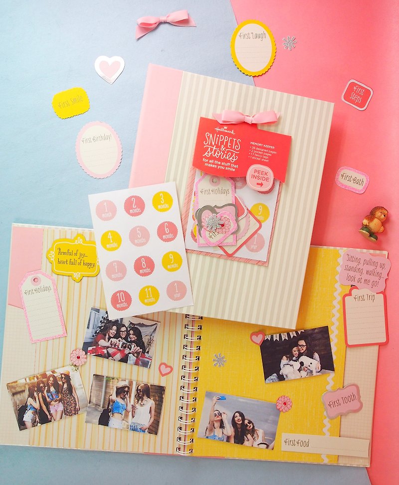 Sweet pink baby girl full color page scrapbook - อัลบั้มรูป - กระดาษ สึชมพู