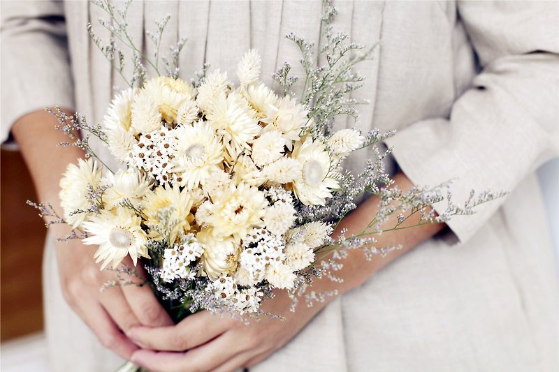 [良い日]新鮮な手作りの結婚式のブーケ/花束 - 観葉植物 - 寄せ植え・花 ホワイト