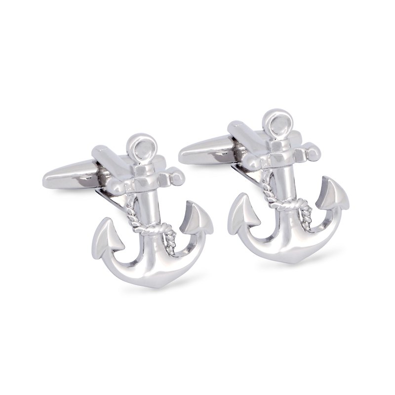 Nautical Anchor Cufflinks - Cuff Links - Other Metals Silver