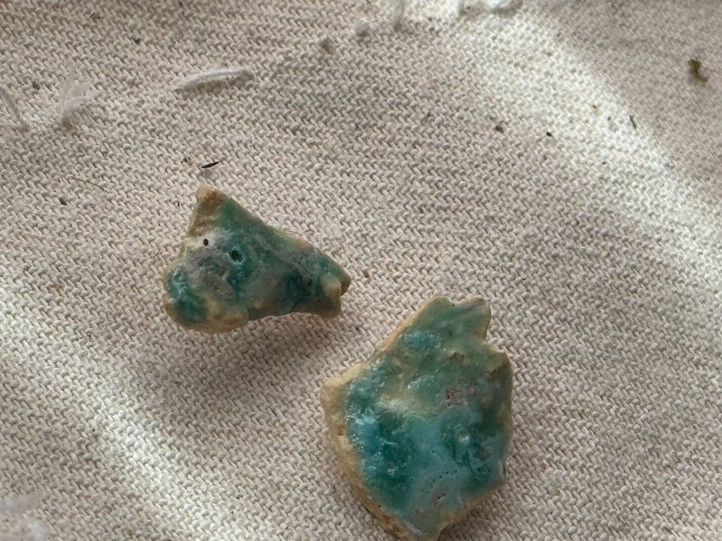 孔雀藍耳環 - 耳環/耳夾/耳骨夾 - 陶 藍色