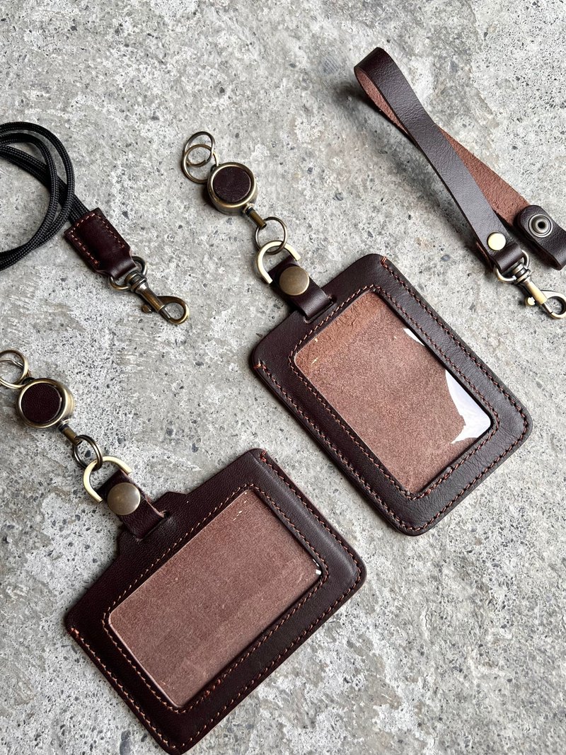 Card holder/ID card holder chocolate [LBT Pro] - ID & Badge Holders - Genuine Leather Brown