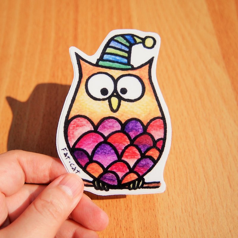 Waterproof Sticker-Owl - สติกเกอร์ - กระดาษ หลากหลายสี