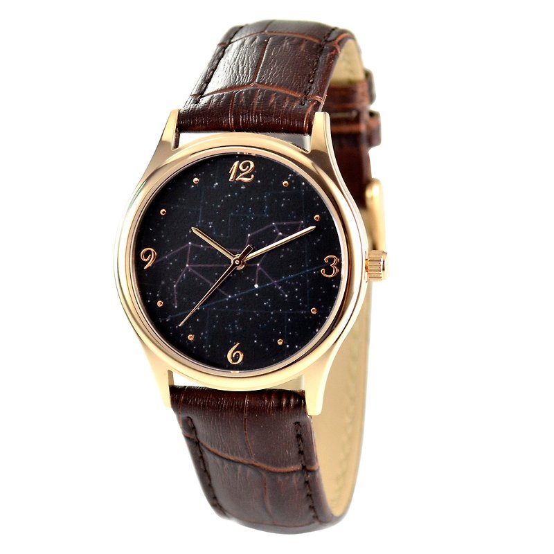 Constellation in sky Watch (Leo) Free Shipping Worldwide - นาฬิกาผู้หญิง - โลหะ สีกากี