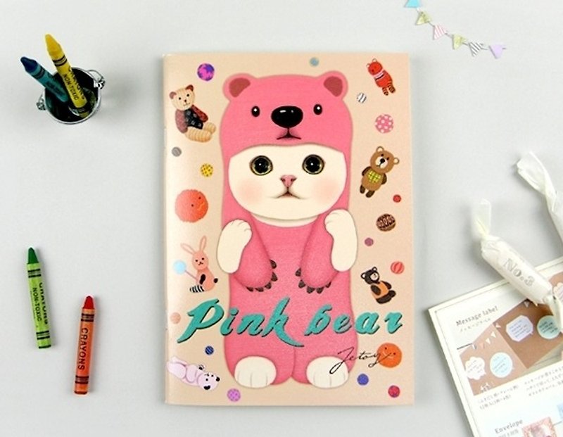 JETOY, 甜蜜貓 Play 筆記本 ( B5 橫條)_Pink bear J1704404 - สมุดบันทึก/สมุดปฏิทิน - กระดาษ สึชมพู