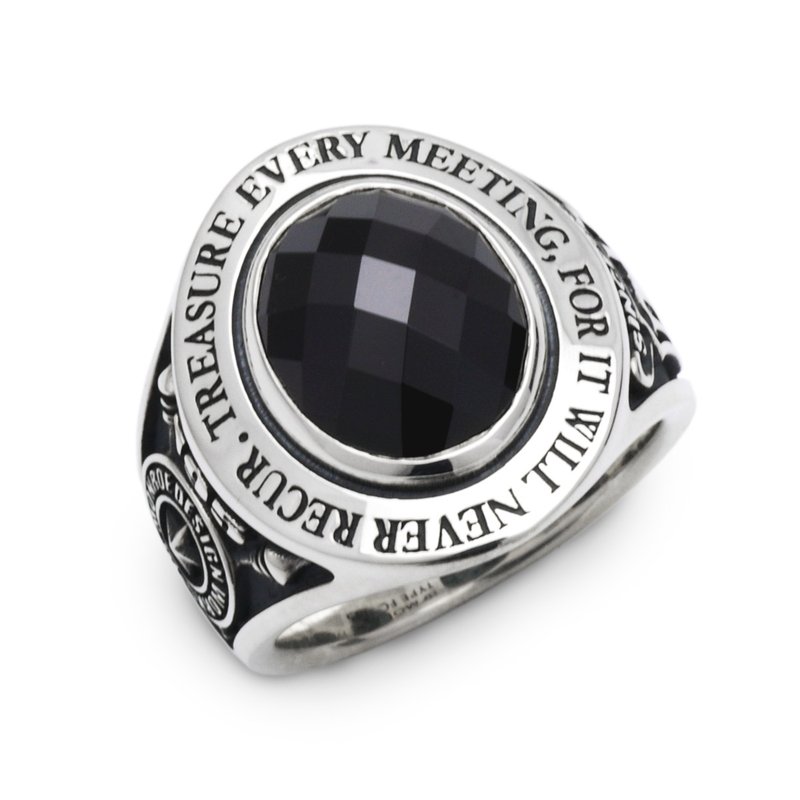 黒/クリア/カレッジリング/シルバー925/日本製/送料無料/シルバーアクセサリー/FC195 - 戒指 - 其他金屬 銀色