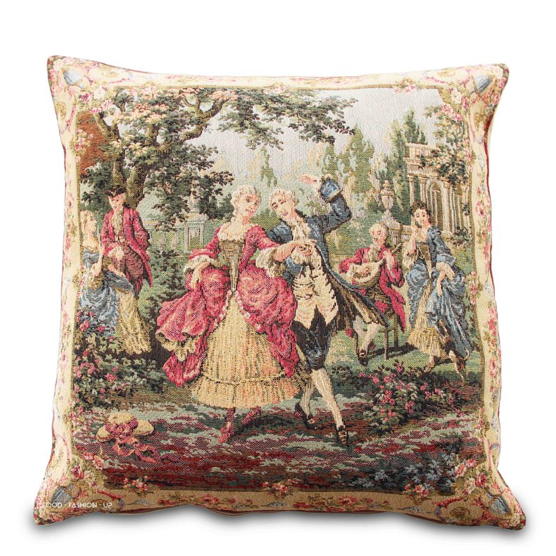 François Boucher Granda Court Dance_Limited to 1_European Royal jade velvet hug - Pillows & Cushions - Cotton & Hemp 