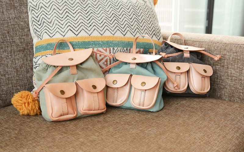Traveller Shoulder Bag, Phone Bag, Small Bag, Wax Canvas mix Leather - Messenger Bags & Sling Bags - Genuine Leather 