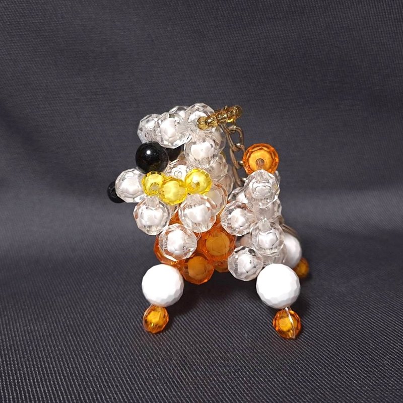 [Handmade by Metta] Styling Beaded Pendant Ornaments - Cute Pet Series Poodles - Keychains - Acrylic Orange