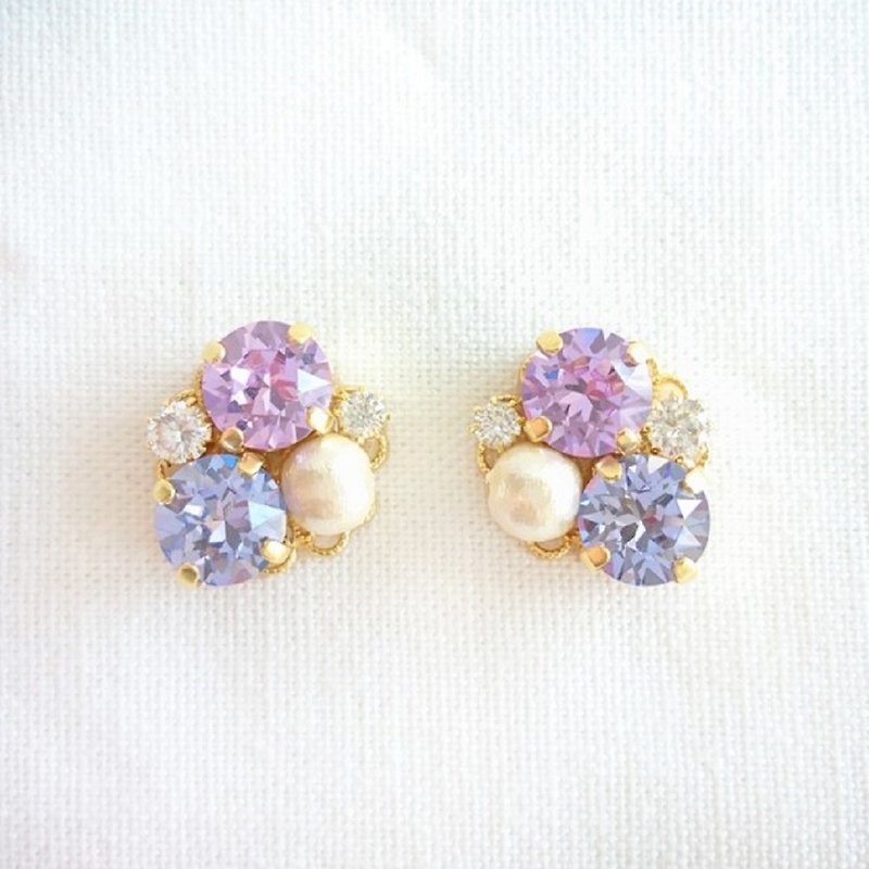 Radiant Orchid Bijou earrings - ต่างหู - คริสตัล สีม่วง