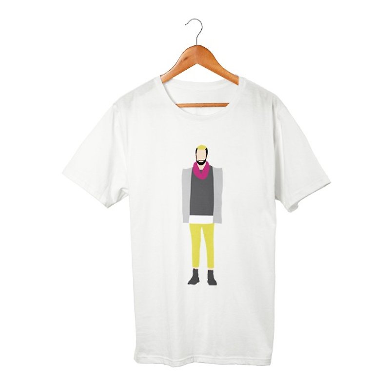 guys #2 T-shirt - 男 T 恤 - 棉．麻 白色