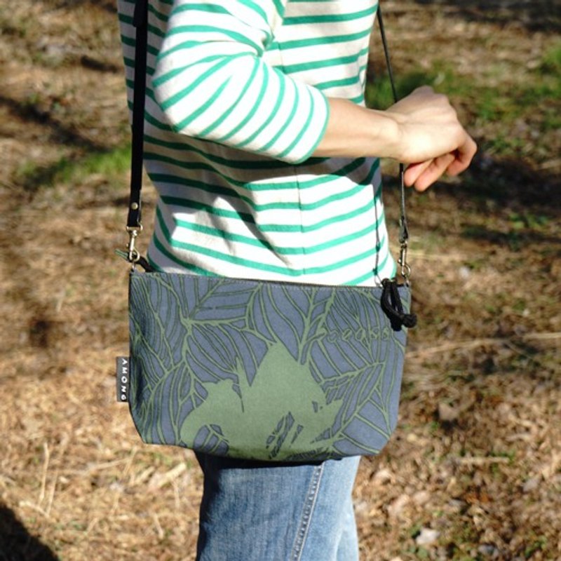 Mini Shoulder ``Kanna'' Hope_Green - Messenger Bags & Sling Bags - Cotton & Hemp 