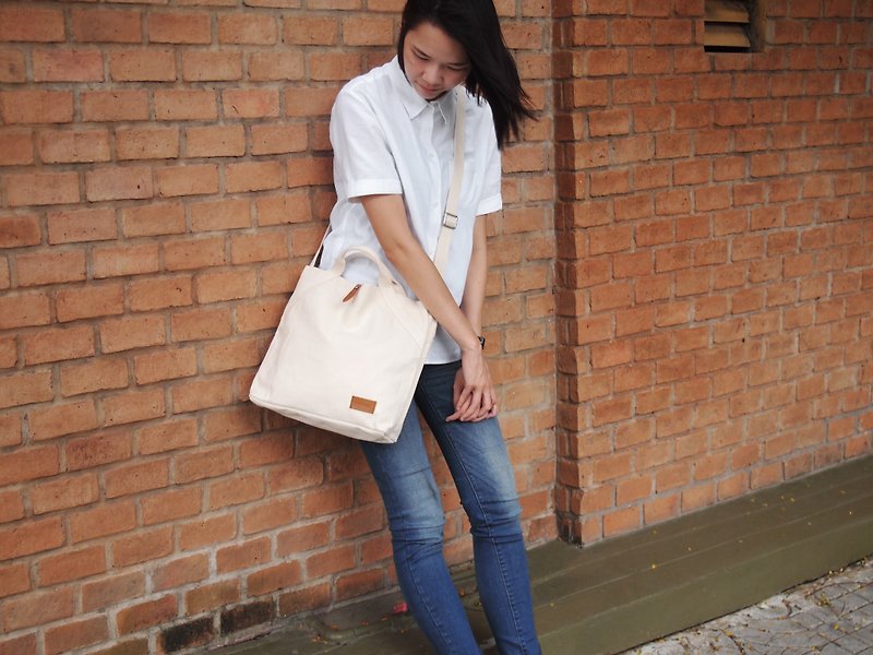 MONO collection - Cloth Bag, Cotton Canvas, Pocket for Tablets, iPad, iPhone - Other - Cotton & Hemp White