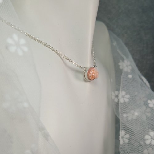 珊瑚ホワイトパールネックレス 約45cm クリスタル留め具 珊瑚ホワイトパールネックレス 約45cm クリスタル留め具