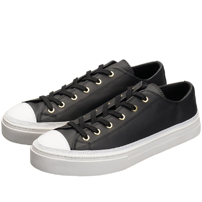 Retro black calfskin low top casual shoes for men and women - Men's Casual Shoes - Polyester Black