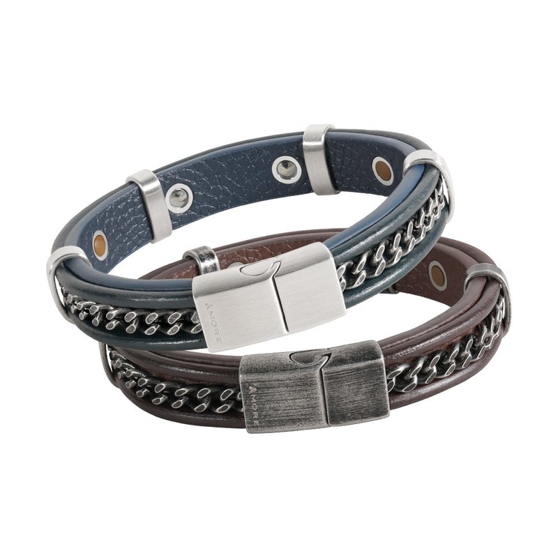 Urban Leather Healthy Germanium Bracelet (Trendy Style) - สร้อยข้อมือ - โลหะ หลากหลายสี