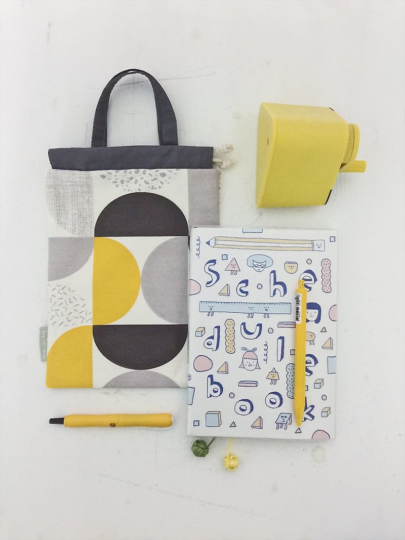 hairmo geometric polka dots pocket organizer - yellow (TN / hobo / notepad / log) - Notebooks & Journals - Cotton & Hemp Orange
