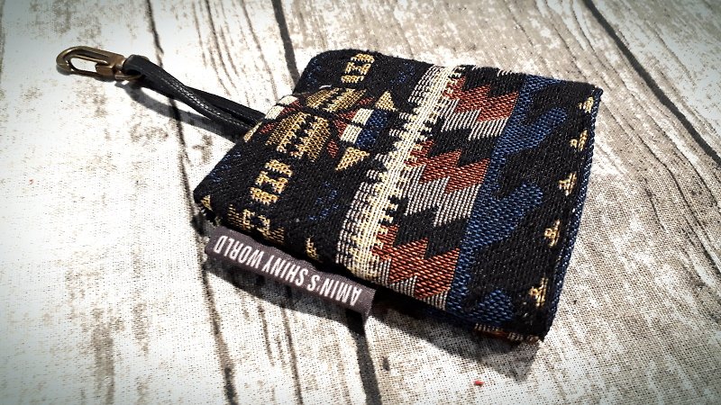 AMIN'S SHINY WORLD Hand-made national wind bold jacquard weaving key bag - ที่ห้อยกุญแจ - ผ้าฝ้าย/ผ้าลินิน หลากหลายสี