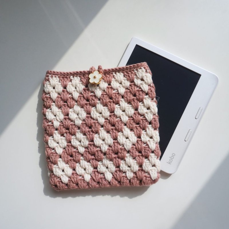 E-book reader tablet laptop crochet protective cover/diamond pattern Kobo/HyRead/read ink - เคสแท็บเล็ต - ผ้าฝ้าย/ผ้าลินิน สีเขียว