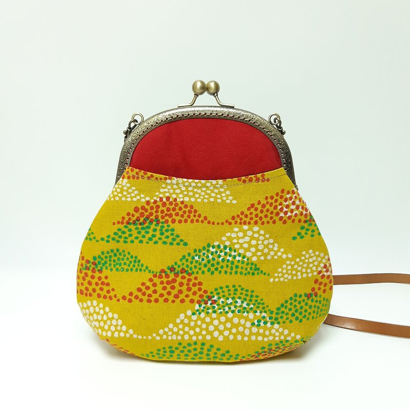 Little Yamaguchi Gold Bag / Cross Body Bag / Side Backpack / Carry-on Bag - Messenger Bags & Sling Bags - Cotton & Hemp Orange