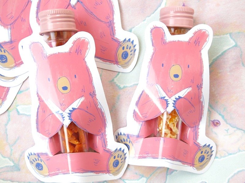 Happy Fruit Shop - Pink Bear Shaped Test Tube Small Dried Fruit (Single) - Dried Fruits - Fresh Ingredients Pink