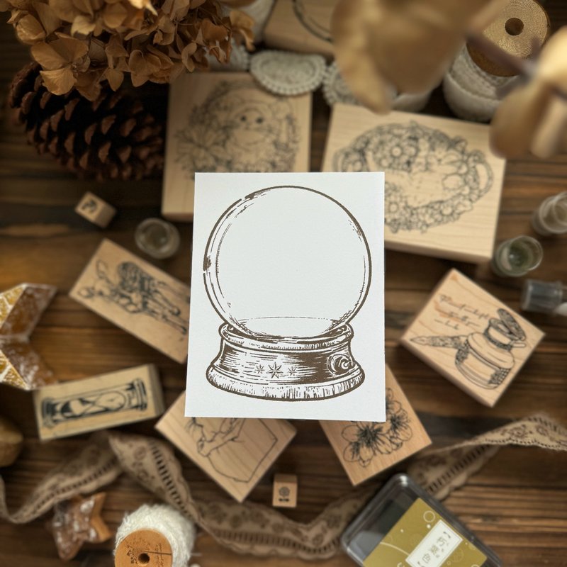 new / no.207 Snow Globe Maple stamp -  special edition / Ships on December 15th - ตราปั๊ม/สแตมป์/หมึก - ไม้ 