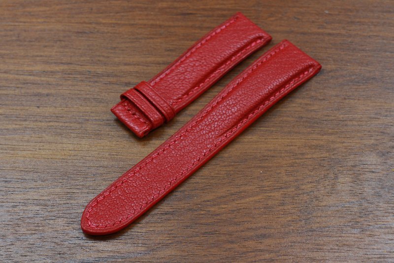 Handmade Leather Watch Strap Custom Strap (Custom Size Order Place) - Watchbands - Genuine Leather Red