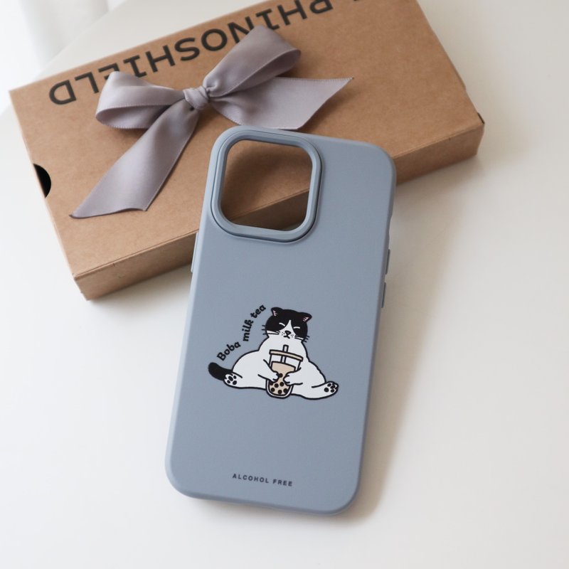 【Boba Milk Tea Meow - The Boba Lover's Mercedes Cat】RhinoShield One-Piece Case - Phone Cases - Other Materials Multicolor