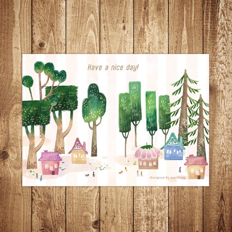 Illustration postcard -Have a nice day! - Cards & Postcards - Paper Green