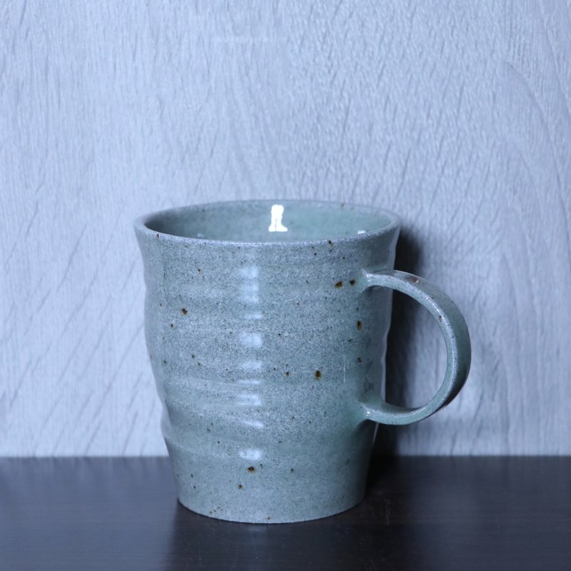 Waizai green celadon granite handle cup three - Mugs - Pottery 