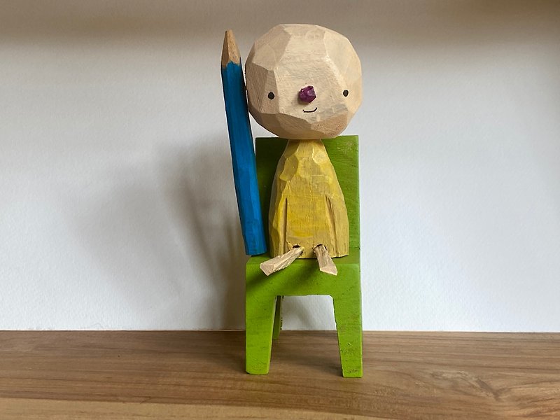 アートおもちゃ、ナイフによる木彫り - 人形・フィギュア - 木製 