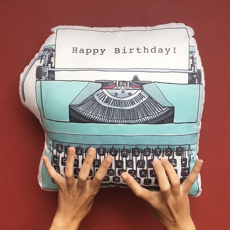 FunPrint Customize Typewriter Pillow - หมอน - วัสดุอื่นๆ สีน้ำเงิน