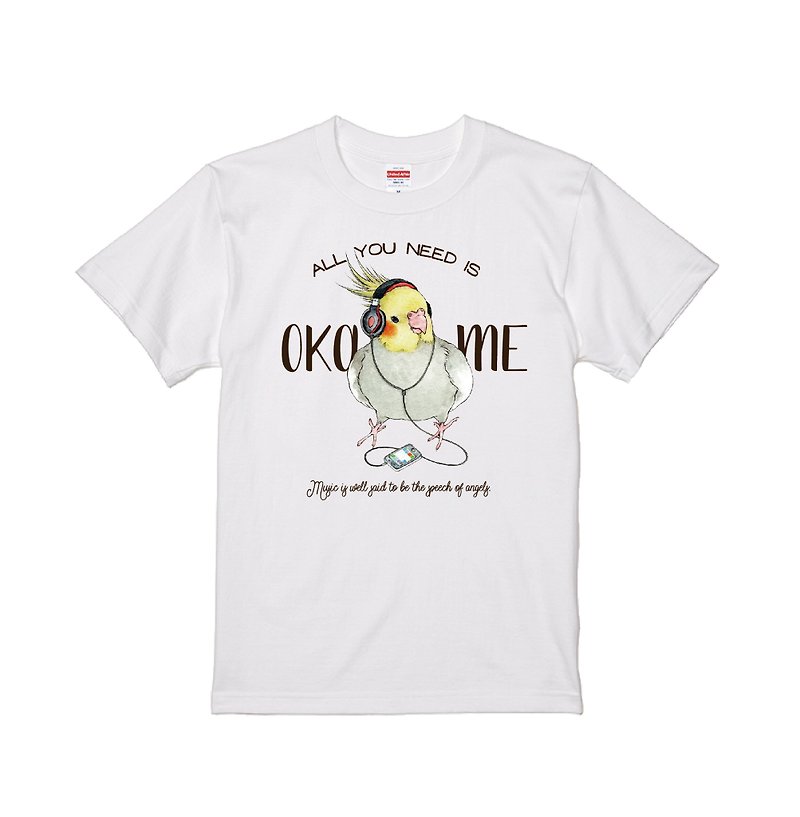 ヘッドフォンオカメのTシャツ - 女 T 恤 - 棉．麻 