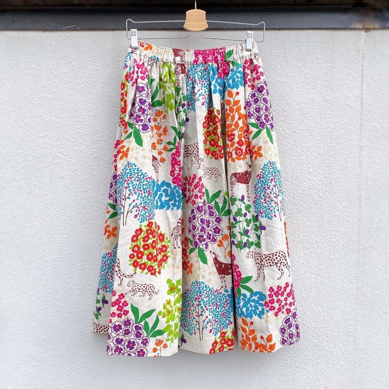 Rice Flower Forest - Adult Skirt - Skirts - Cotton & Hemp Multicolor