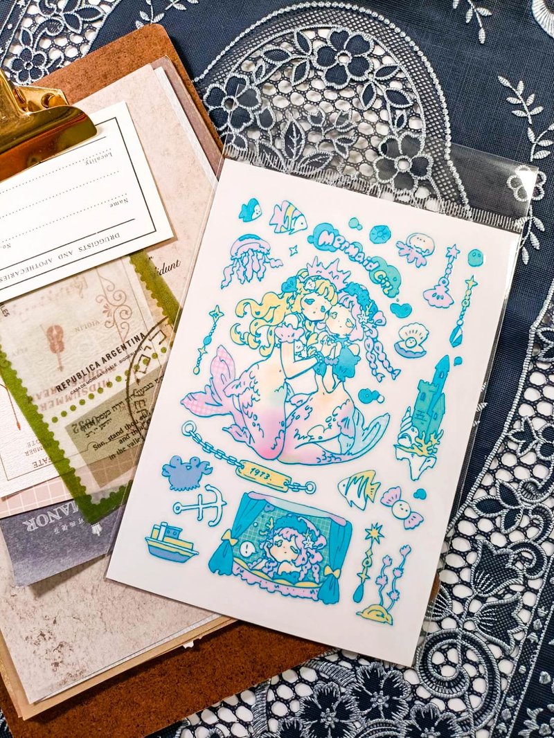 BT060美人魚寶寶_mermaid baby_60/轉印貼紙Transfer Stic - 貼紙 - 塑膠 多色