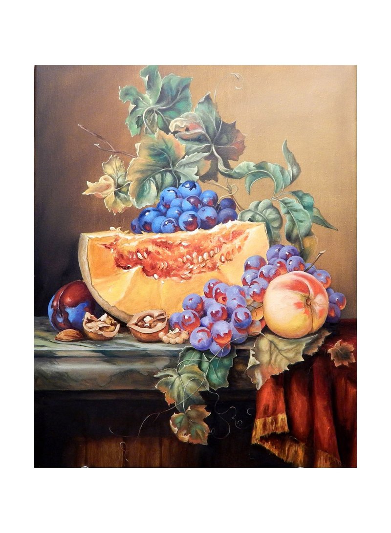 南瓜 葡萄  靜物 原創藝術 掛畫 裝飾畫 空間裝飾 手繪繪畫 藝術 - 海報/掛畫/掛布 - 其他材質 多色