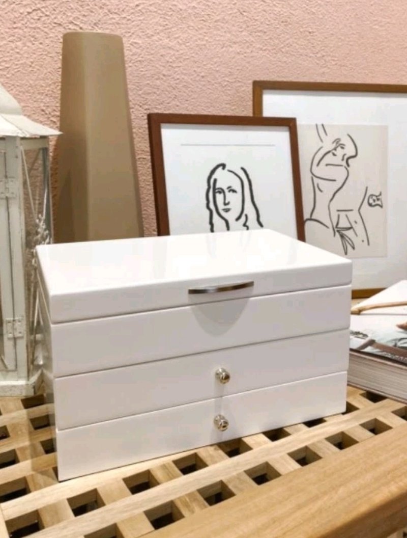 【Ms. box 箱子小姐】英式時尚白色木製珠寶盒/飾品盒 - 收納箱/收納用品 - 木頭 白色