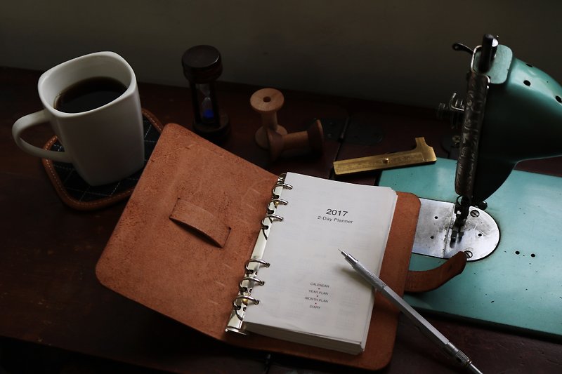 <隆鞄工坊>Denim gentleman series (yellow-brown)-A6 book cover/handbook/log/handbook/notebook - Notebooks & Journals - Genuine Leather Khaki
