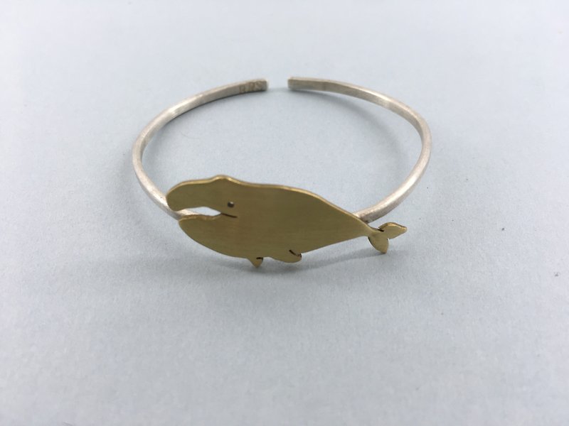 ✴BR's Bole Si ✴ gray whale color bracelet - Bracelets - Other Metals Silver