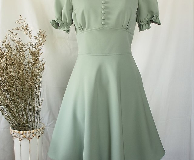 Sage Green Vintage Dress