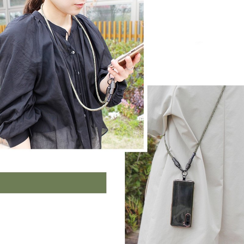 KATEVA スマートフォン充電ストラップ　ショルダータイプ CELL PHONE CHARGER STRAP LONG TYPE - 手機掛繩/背帶 - 其他人造纖維 綠色