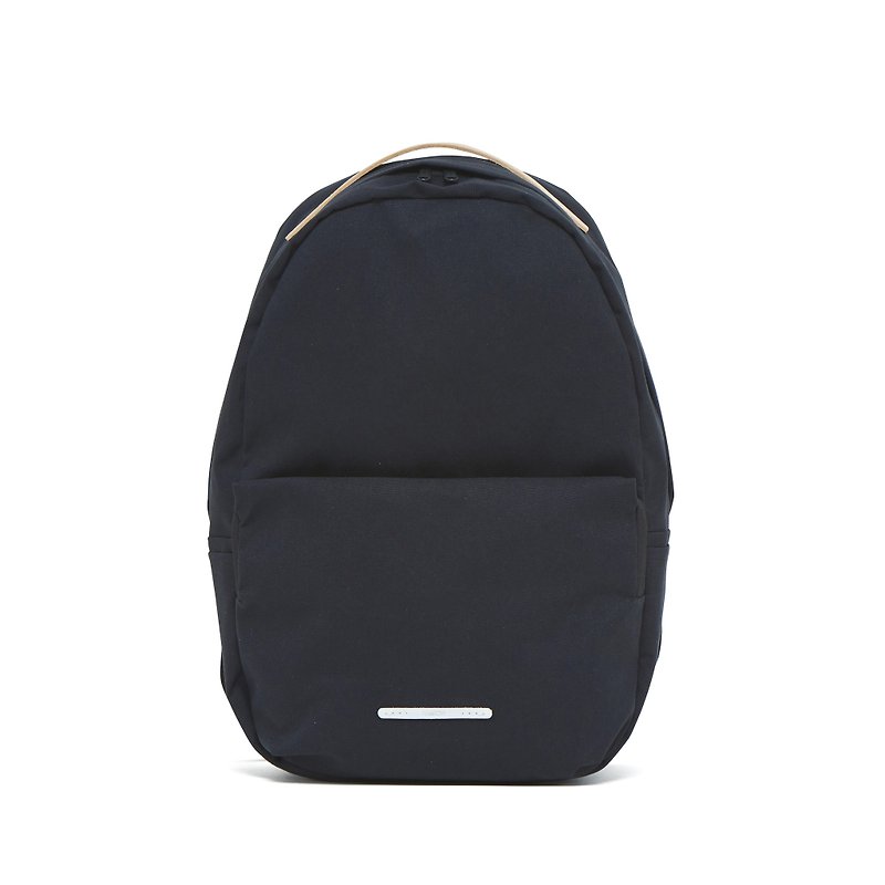 Roaming Series -15吋 Simple Egg Shape Backpack - Ink Black - RBP222BK - กระเป๋าเป้สะพายหลัง - ผ้าฝ้าย/ผ้าลินิน สีดำ
