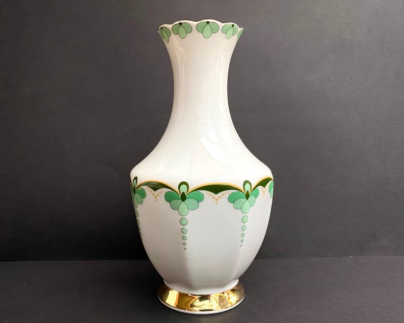 花瓶復古 Vohenstrauss Johann Seltmann 巴伐利亞瓷器 1970 - 花瓶/花器 - 瓷 綠色