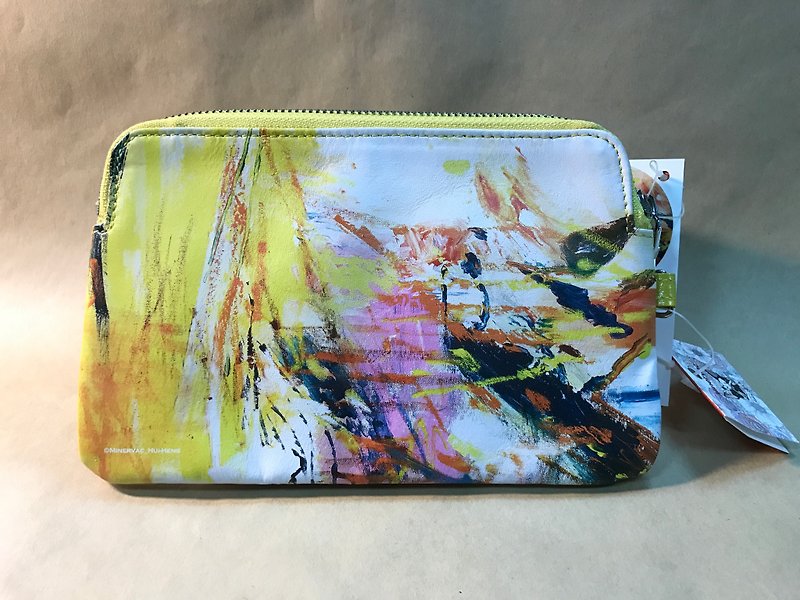 Mind Trail IV-Leather Clutch (Minerva X Lin Huiheng) - Clutch Bags - Genuine Leather Yellow