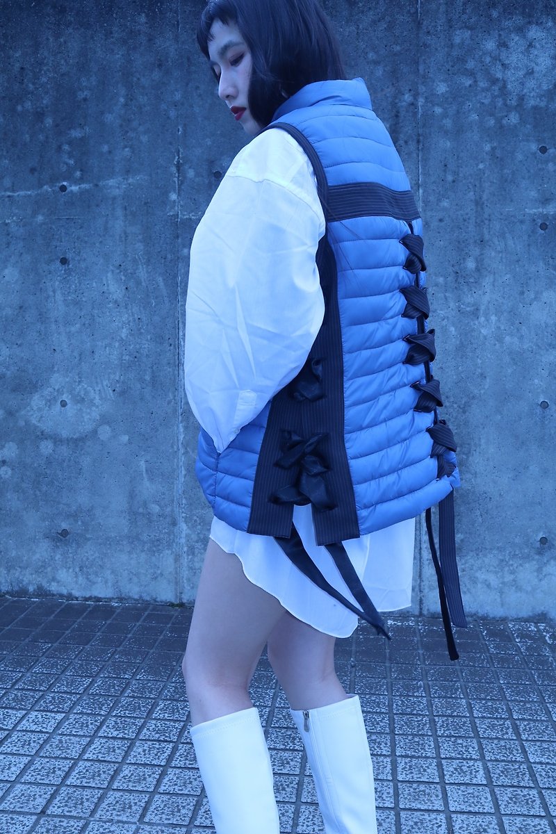 unisex pocket  best 9009BL meikeiin handmade - Women's Vests - Other Materials Blue
