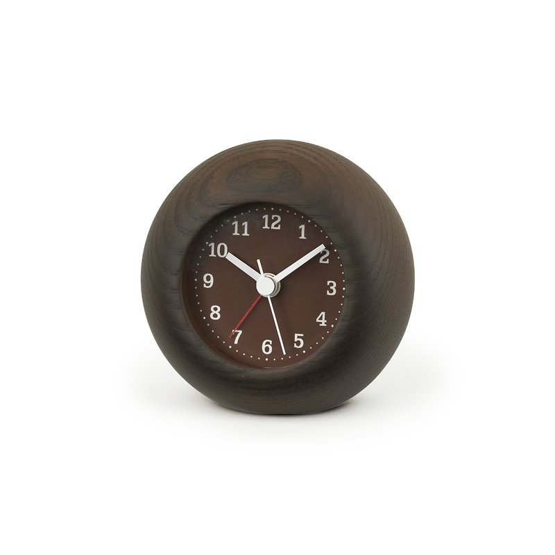 Lemnos Rest Round Alarm Clock - Brown - Clocks - Wood Brown