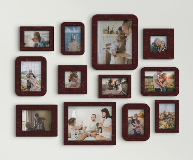 Custom Family Photo Frame Collage, Wooden Multiple Picture Frame